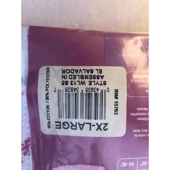 Hanes Thermal Floral Shirt and Pants Set Lettuce edge Trim Cuffed 2XL - Picture 10 of 12